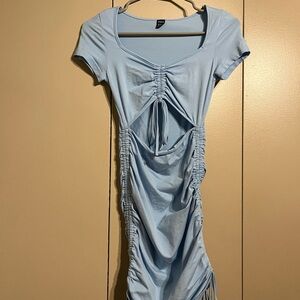 Light Blue Ruched Dress